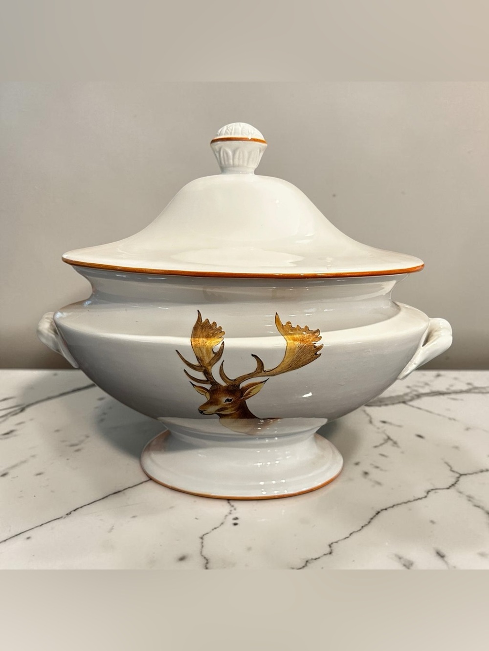 Vintage Este Ceramiche Italy Stag Deer Tureen – Neiman Marcus – Porcelain NWT